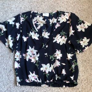 Blue floral blouse